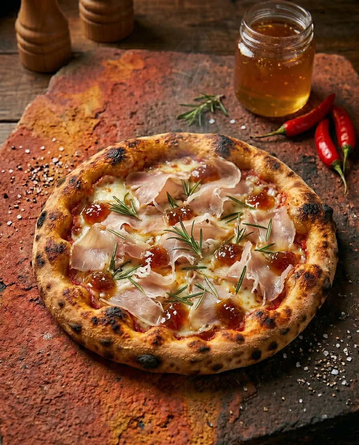 Pizza Roma — lombo defumado e geleia de pimenta